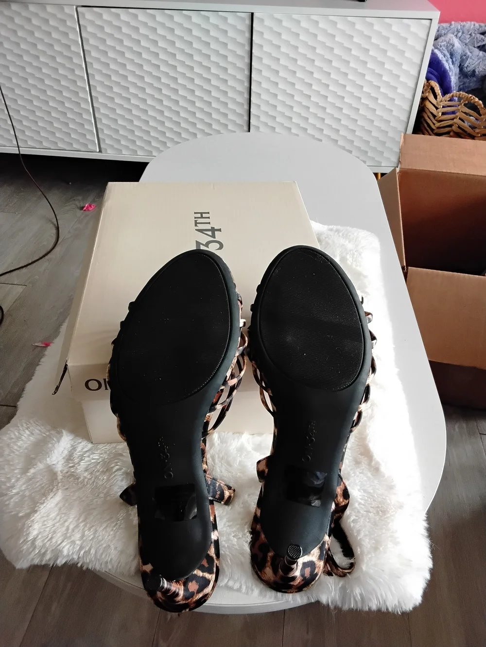 ON 34TH Leopard-Print Slingback Heels in Brown and Black